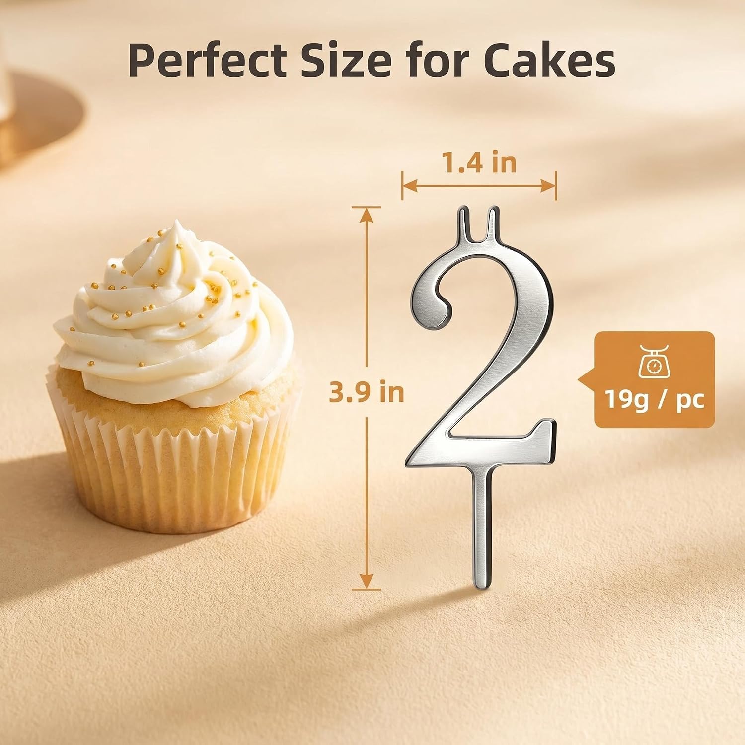 Stainless Steel Number Candle Holder Set, 1 Set | Heavy Duty, Thickened, Reusable, Heat-Resistant, Metal Birthday Candle Holder for Cakes