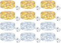 kolpop 12 Pack LED Fairy Lights Battery Operated, Mini Twinkle String Lights Battery Powered Waterproof for Christmas Mason Jars Party,2 Colors