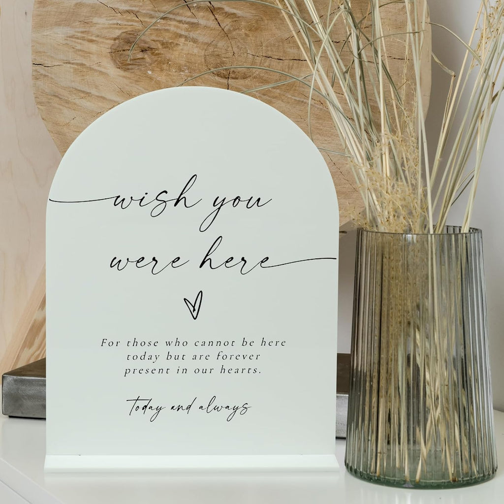 8x10 Inch White Arch Acrylic Sign with Stand | 5 Pack Blank White Acrylic Arch Sign with Base for DIY Wedding Table Numbers, Arched Wedding Signage, Events& Parties (8x10 Inch)