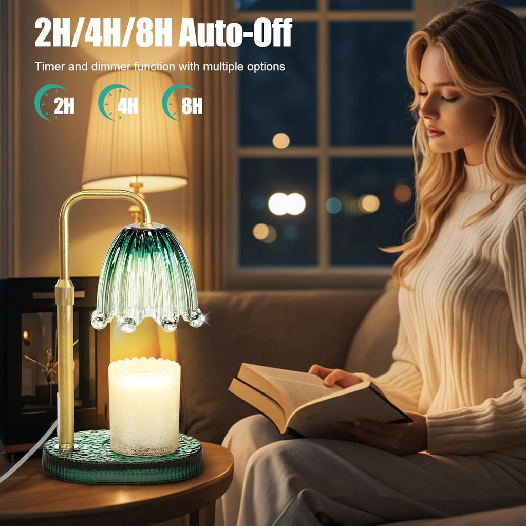 Candle Warmer Lamp with Timer - Electric Wax Melt Warmer with Adjustable Height and Dimmer for Scented Candle Wax, Home Fragrance Décor and House Warming Birthday Gifts for Women Mom