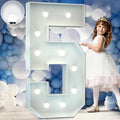 Marquee Numbers 4 Feet Tall Big Light Up Numbers 5th 25th 50th Birthday Decorations Girl Boy Graduation Decorations 2025 White Anniversary Party Decor Large Cardboard Prop Backdrop Sign 5
