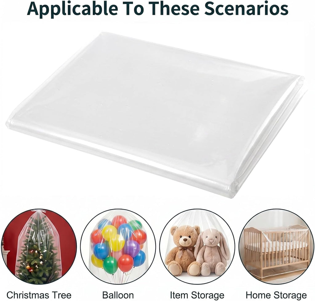 4Pcs 98.4" x 59" Extra Large Balloon Bags for Transport, Reusable Big Plastic Balloon Storage Bag, Giant Clear Carrying Storage Bags for Wedding Birthday Party Supplies, Clear Balloons Drop Bag