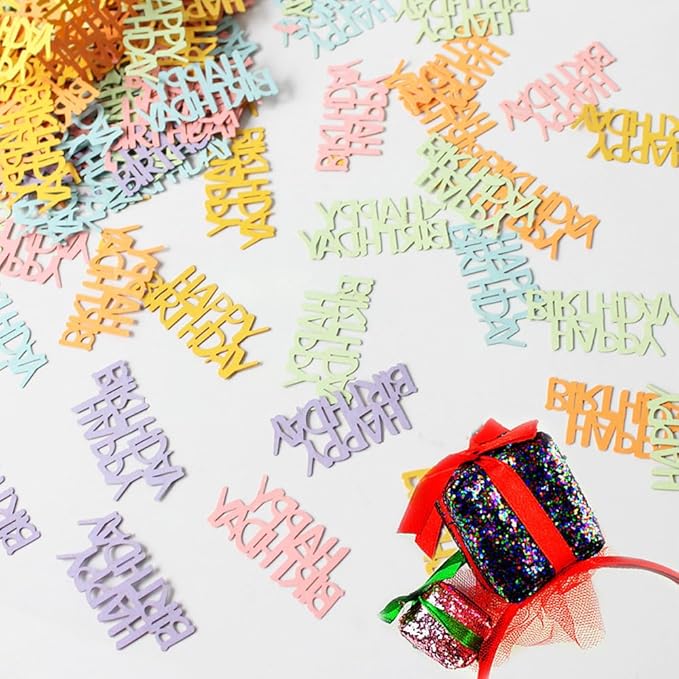 Multi-color Birthday Confetti Happy Birthday Party Table Decorations Cute Letter Table Scatters for Baby/Kids Birthday Anniversary DIY Crafts Party Supplies