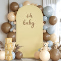 6FT Beige Arch Backdrop Cover - Polyester Fitted Wedding Arch Stand Covers Round Top Chiara Arch Backdrop Cover for Birthday Party Banquet Photo Background Decoration
