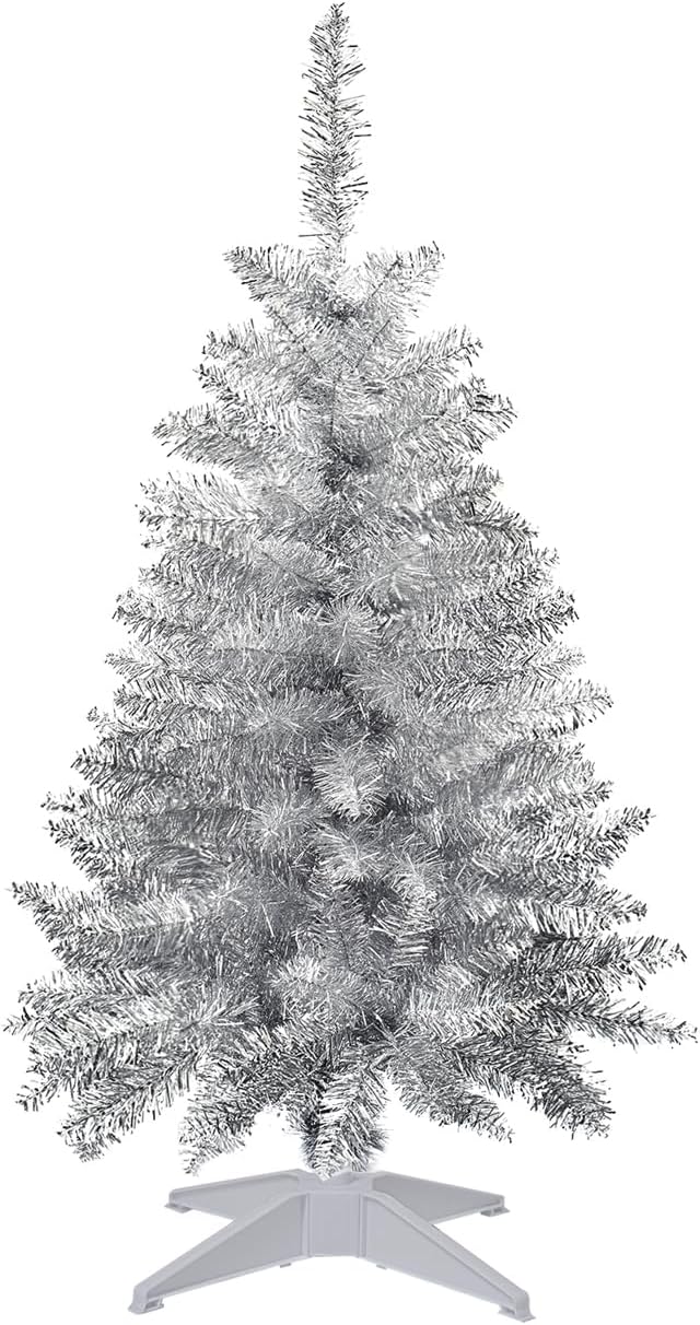 3ft silver artificial small christmas tree mini tabletop, main product view