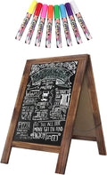 Rustic Whitewash Double Sided Chalkboard, 7.5"*8.6" Tabletop Stand, Small Countertop Chalkboard Easel with 8Pcs Liquid Chalk for Menu, Kitchen, Restaurants, Bar, Wedding and Home Decor