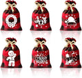 CCINEE 36Pcs Christmas Buffalo Plaid Drawstring Bags Red and Black Plaid Xmas Burlap Bag Reusable Treat Candy Bag Cotton Gift Bags with Drawstrings for Candy Wrapper Christmas Party Favors