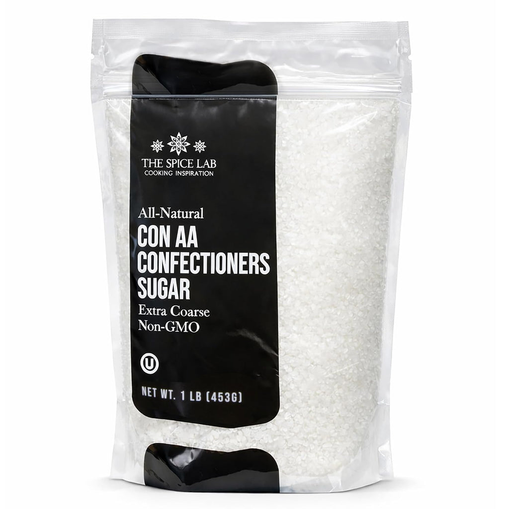The Spice Lab Confectioners Sugar, Extra Coarse, Con AA, 1 lb | Con AA Sugar Crystals for Baking, Cookie and Cupcake Decorations - Decorating Candy - For Bakeries and Desserts