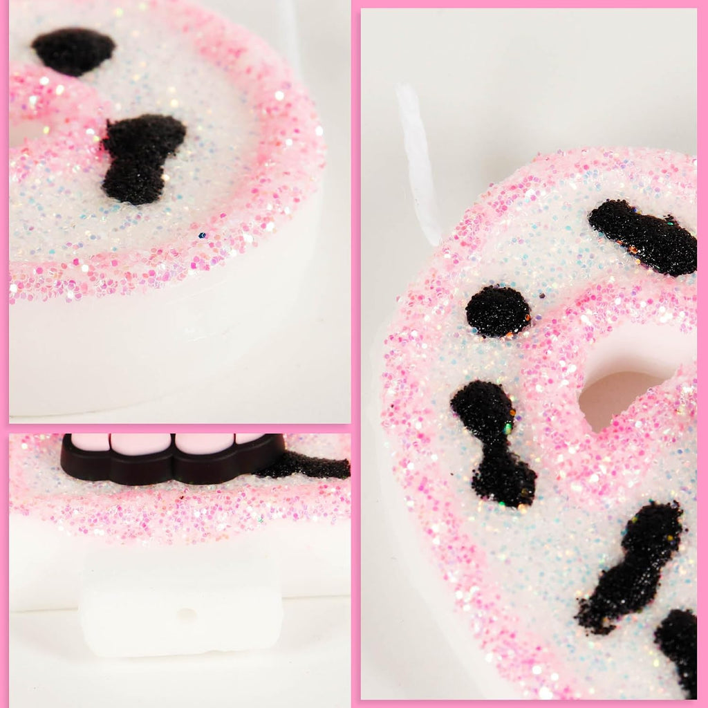 Pink Cow Glitter Birthday Candles Number 2 Birthday Decorations, 2 Year Old Birthday Decorations, Number 2 Candle for Cake, Cowgirl Theme Number Candle for Girls 2nd Birthday Party Décor