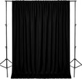 DWCN 10x10 FT Black Backdrop Curtains for Parties, Photography Backdrop Drapes with Rod Pockets for Wedding Decorations Stage Birthday Family Gatherings, 2 Panels 5ft x 10ft