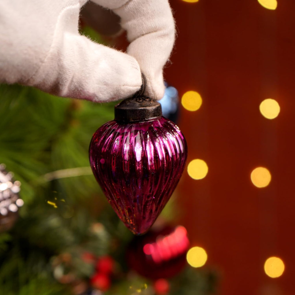 IndianShelf 12 Vintage Christmas Ornaments Multi Glass Christmas Balls Unique Large Ornaments for Christmas Tree, Halloween, New Year, Valentine Day, Holidays, Event & Wedding Party Decor- 2 Inch