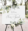 Welcome Wedding Sign Personalized, Personalized Wedding Welcome Sign Greenery Elegant Eucalyptus