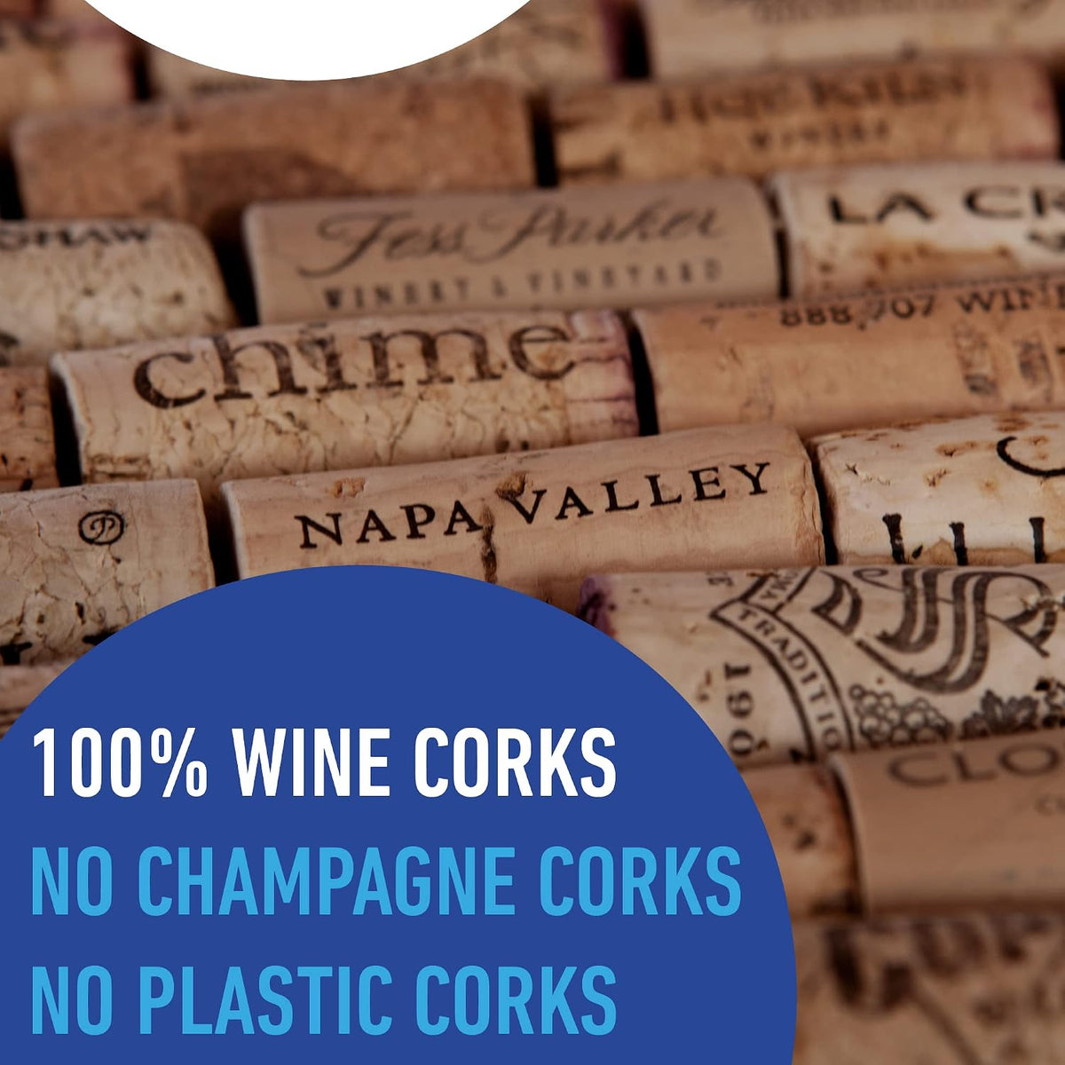 Premium Recycled Corks, Natural Wine Corks From Around the Us - 250 Count