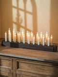 NUPTIO Taper Candle Holders Wood: Wooden Candelabra Long Candles Stick Centerpieces - Farmhouse Candlestick Holder 20 arm for Birthday Party Fireplace Table Decor 30 Inches