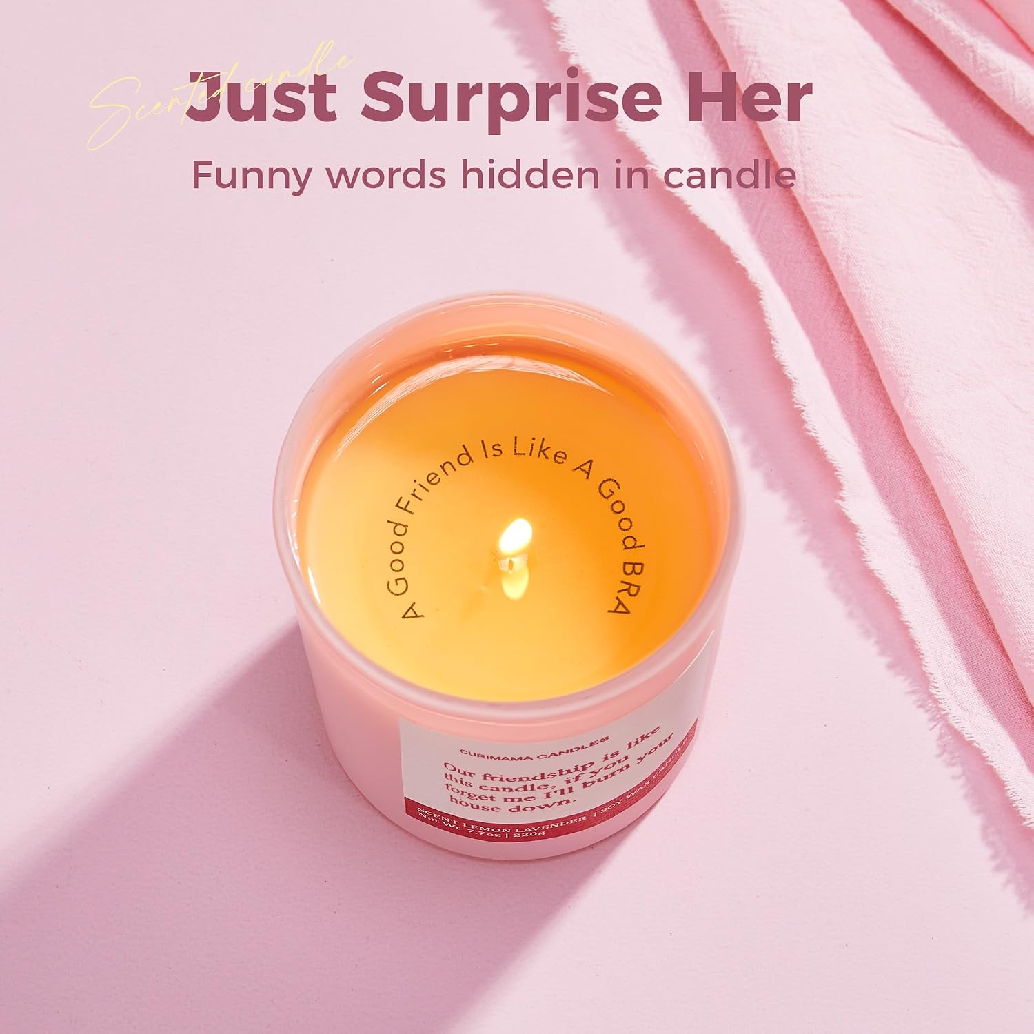 Birthday Gifts for Women Best Friends, Funny Birthday Gift for Sister Friendship, Cool Bestie Gift Ideas for Women Females Bestie, Lavender Scented Candles 7.7oz