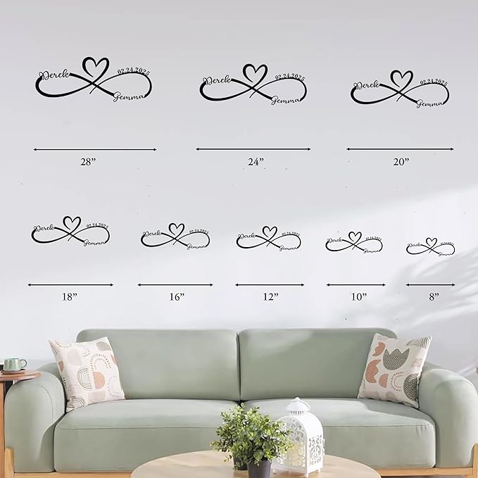 Personalized Valentine's Day Wedding Gifts For Couple Newlyweds, Custom Metal Infinity Signs With Name Date, Metal Name Signs Wall Art, Customized Anniversary Christmas Gifts For Women Men