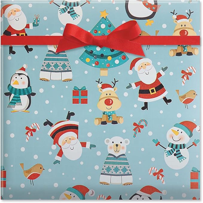 Current Christmas Critters Double-Sided Rolled Christmas Wrapping Paper - Premium Jumbo 23-Inch x 32-Foot Gift Wrap Roll, 61 Square Feet Total