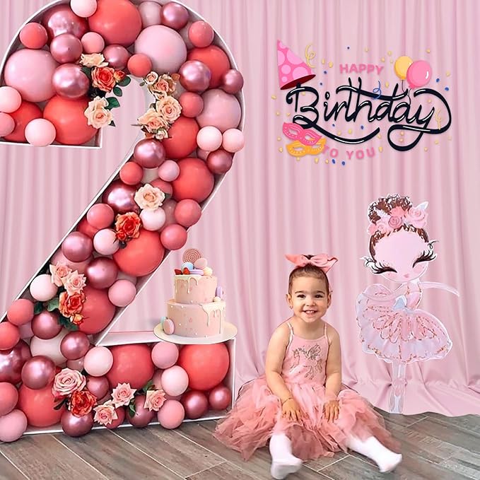 Pink Backdrop Curtain for Parties Rod Pocket Pink Curtains Photography Backdrop Drapes Privacy Fabric Decoration for Birthday Party Wedding Baby Shower Home Decor, 5ft x 10ft, 2 Panels