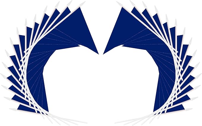 12 Pack Dark Blue Pennant Flags Small Mini Hand Held Solid Color Pennant On Sticks Flags with 12.6"Solid Pole & Spear Top,Party Events Celebration,School,Grand Opening,Kids Birthday,Sports Clubs,Flower Pot