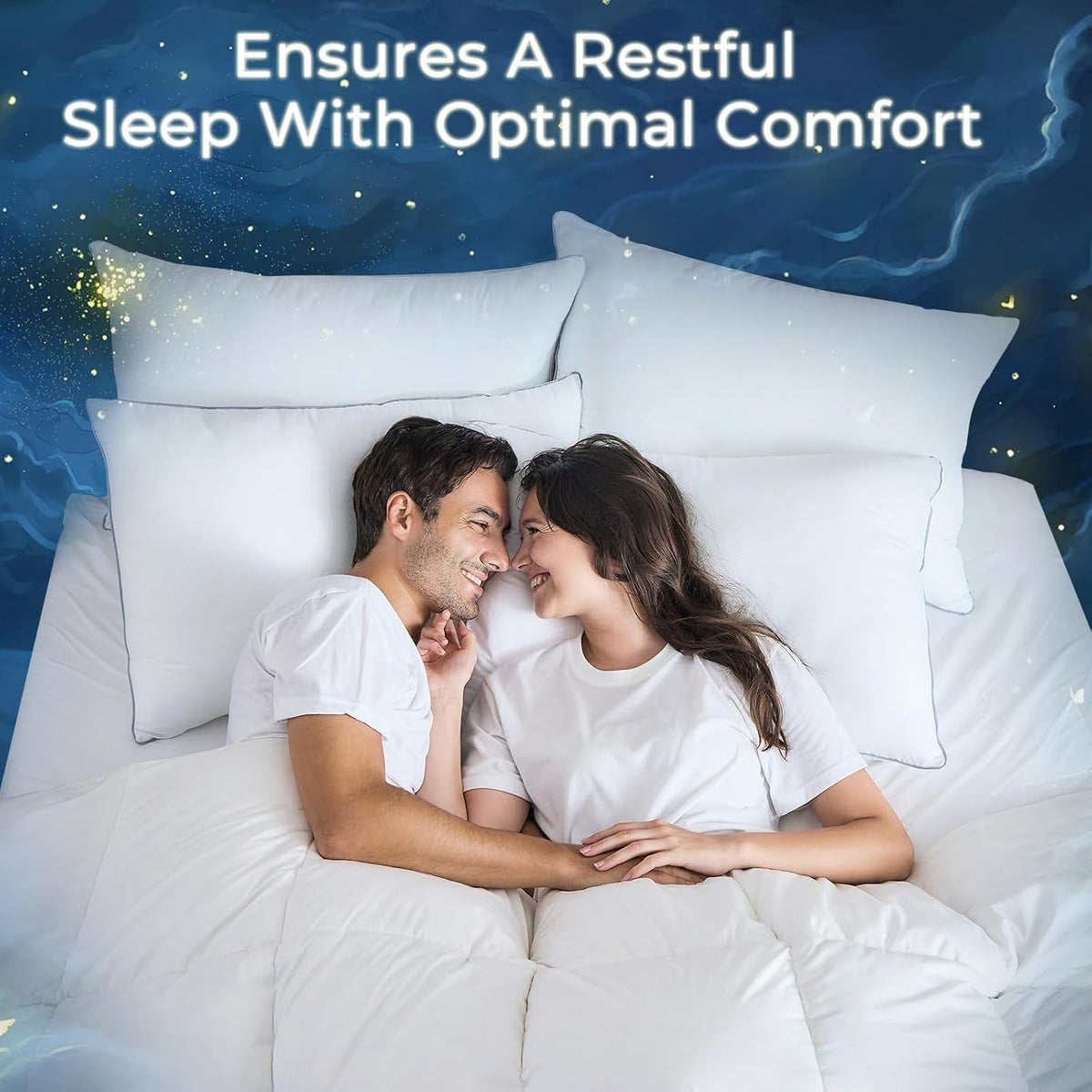 Sasttie Firm Pillows Queen Size Set of 4, Bed Pillows for Side, Back, and Sto...
