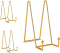 Decolore 8 inch 3 Pack Gold Plate Stands Table Top Easels Plate Holder Display Stands for Picture, Decorative Plate, Book, Photo Easel, Artistic Work