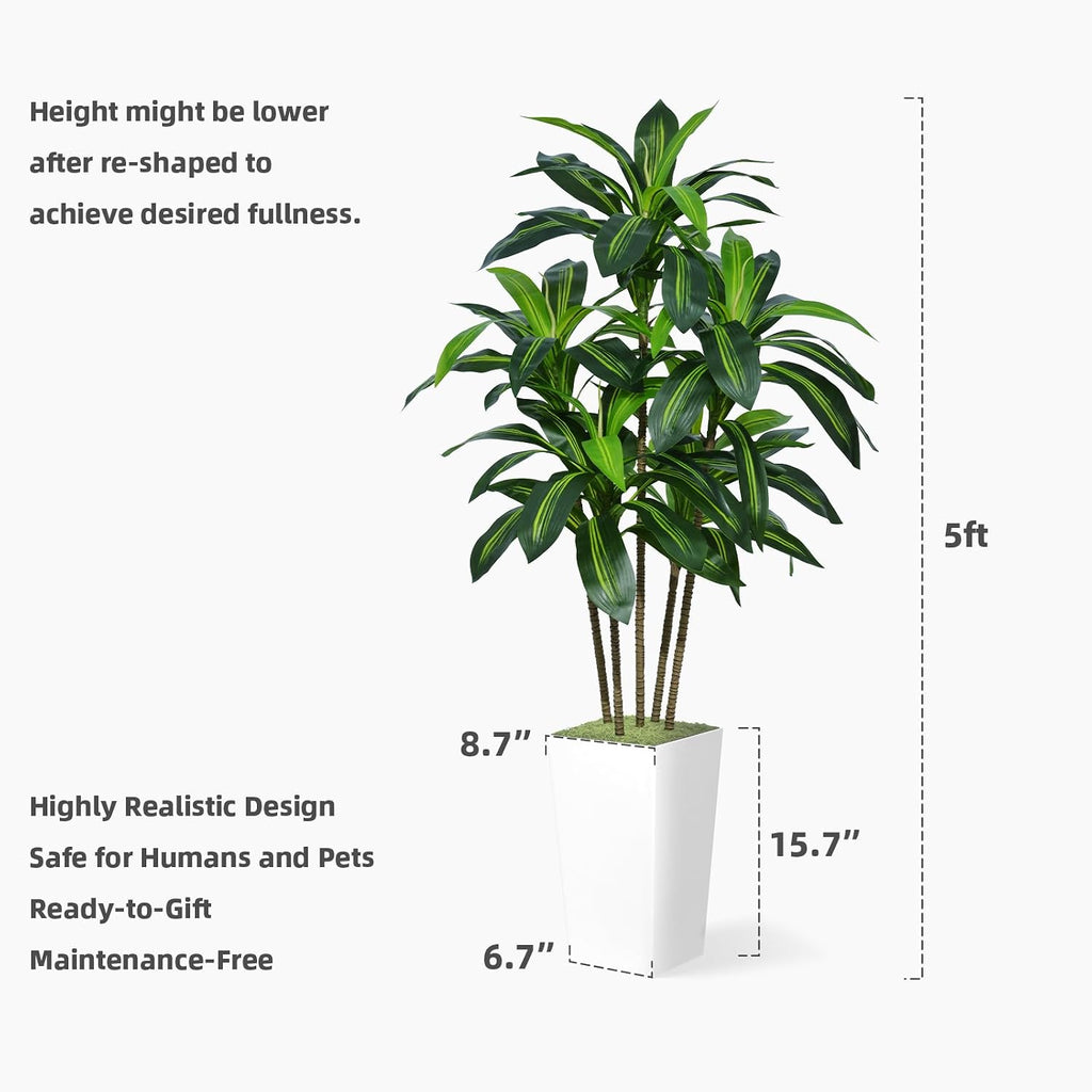 astidy artificial dracaena tree 5ft - faux tree, package contents