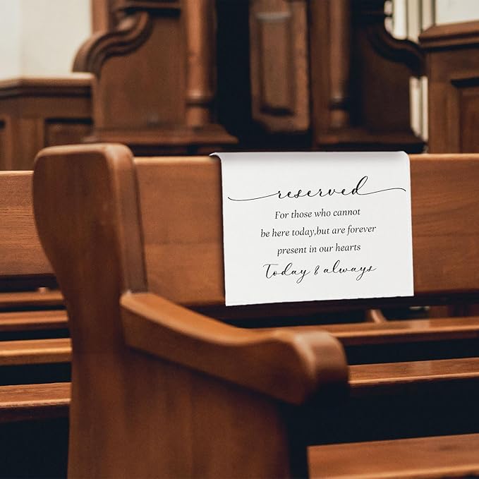 In Loving Memory Wedding Sign, Reserved Memorial Signs Pew Cloths Seating Placeholder for Chairs, Wedding Decorations for Reception Celebrations Event (today & always, 1 Pc)