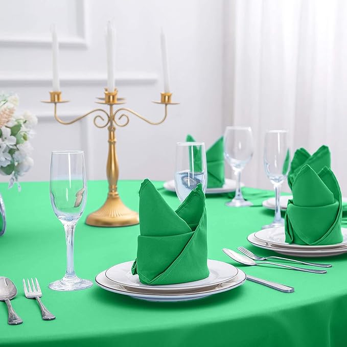Cloth Napkins 20x20 inch Washable Polyester Dinner Napkins Soft Table Napkins for Wedding Party Dining Banquet(Emerald,12PCS)
