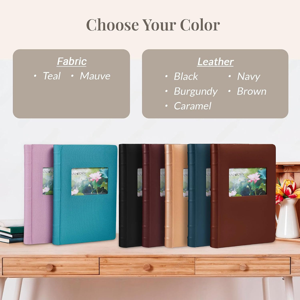 Old Town 2-Pack Bonded Leather Photo Albums, Multi Size Photo Album 5x7 &...