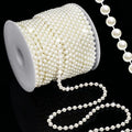 99 Feet 5mm Faux Pearl Strings Garland Artificial Pearl Beaded Trim Chain Strands for Crafting Wedding Centerpieces Bouquet Party Decoration Christmas Tree Garland, Ivory