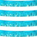 4 Pack Total 40 Feet Foil Fringe Garland Light Blue Metallic Wall Hanging Drapes Tassel Skirting Teal Tinsel Streamers for Parade Float Trailer Mardi Gras Party Birthday Wedding (Turquoise)