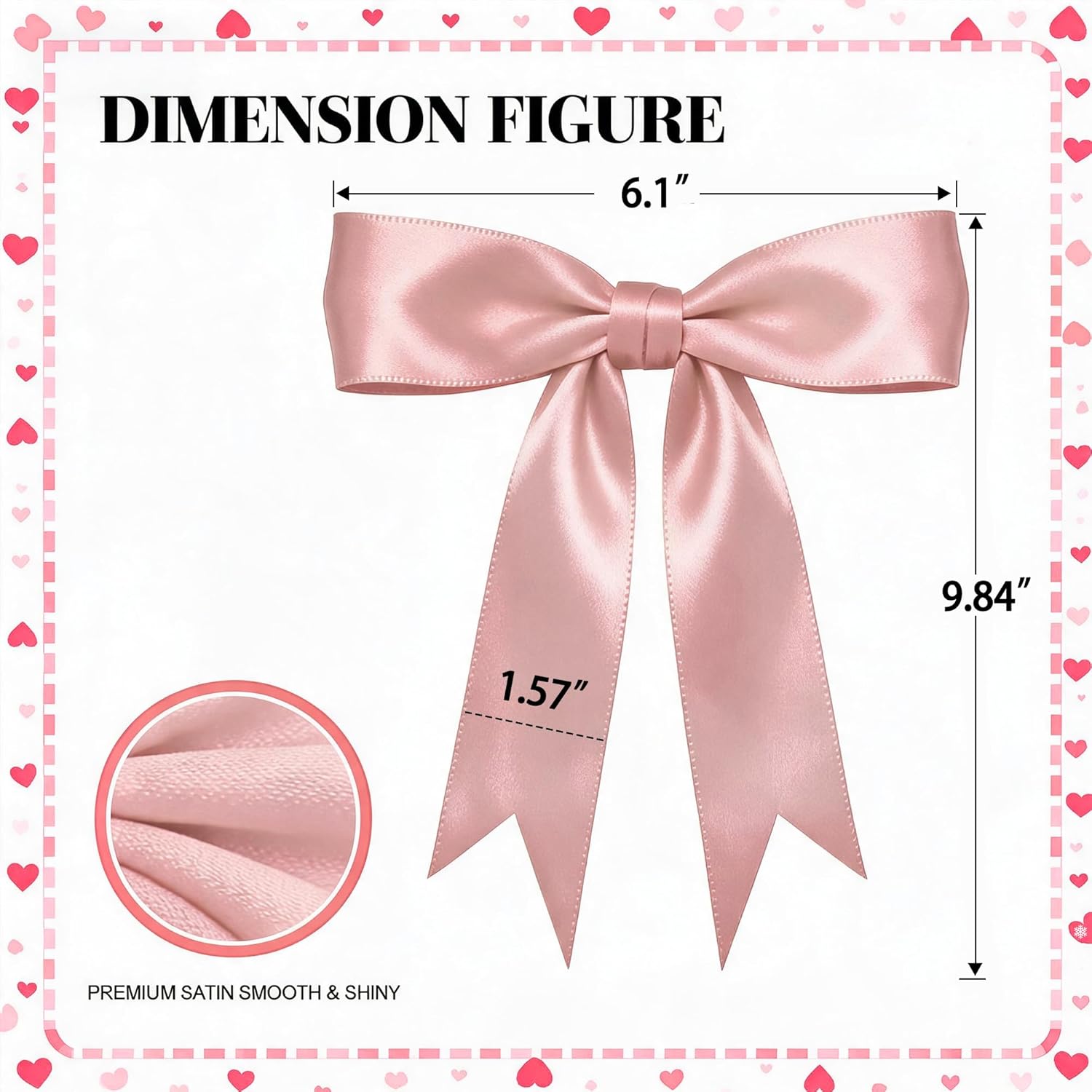 1 String Pink Bow Garland Banner Decorations, Pre-Strung Satin Ribbon Bows for Birthday, Baby Shower, Bridal Shower, Coquette Girls Room, Bow Themed Party, Wedding, Christmas Tree Decorations