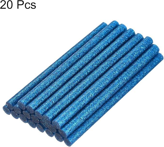 uxcell 20pcs Hot Glue Sticks for Glue Gun 11mm/0.43-inch x 11-inch Mini Hot Melt Adhesive Glue Stick Glitter Blue