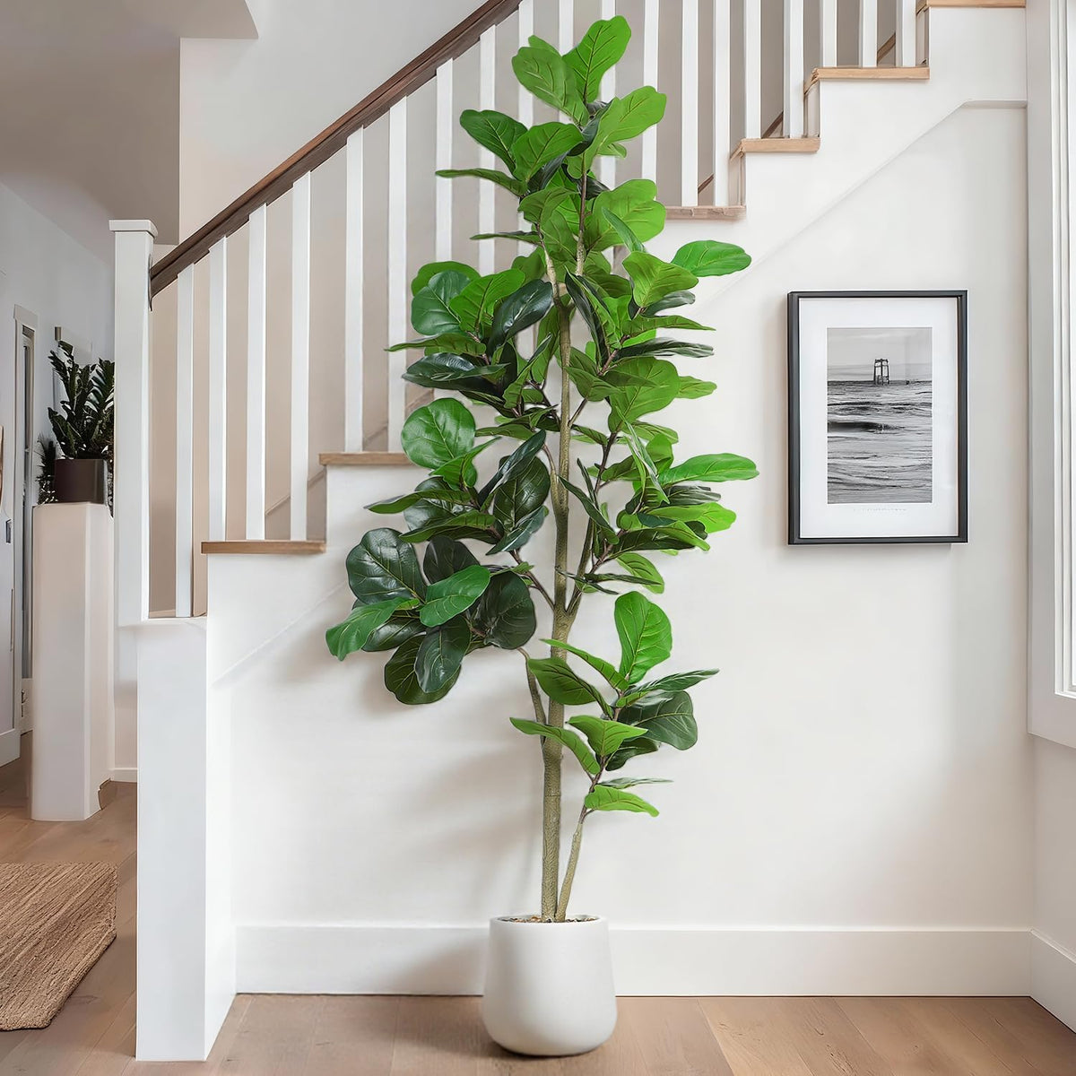 jocoevol artificial fiddle leaf tree, 7ft faux plant, main product view