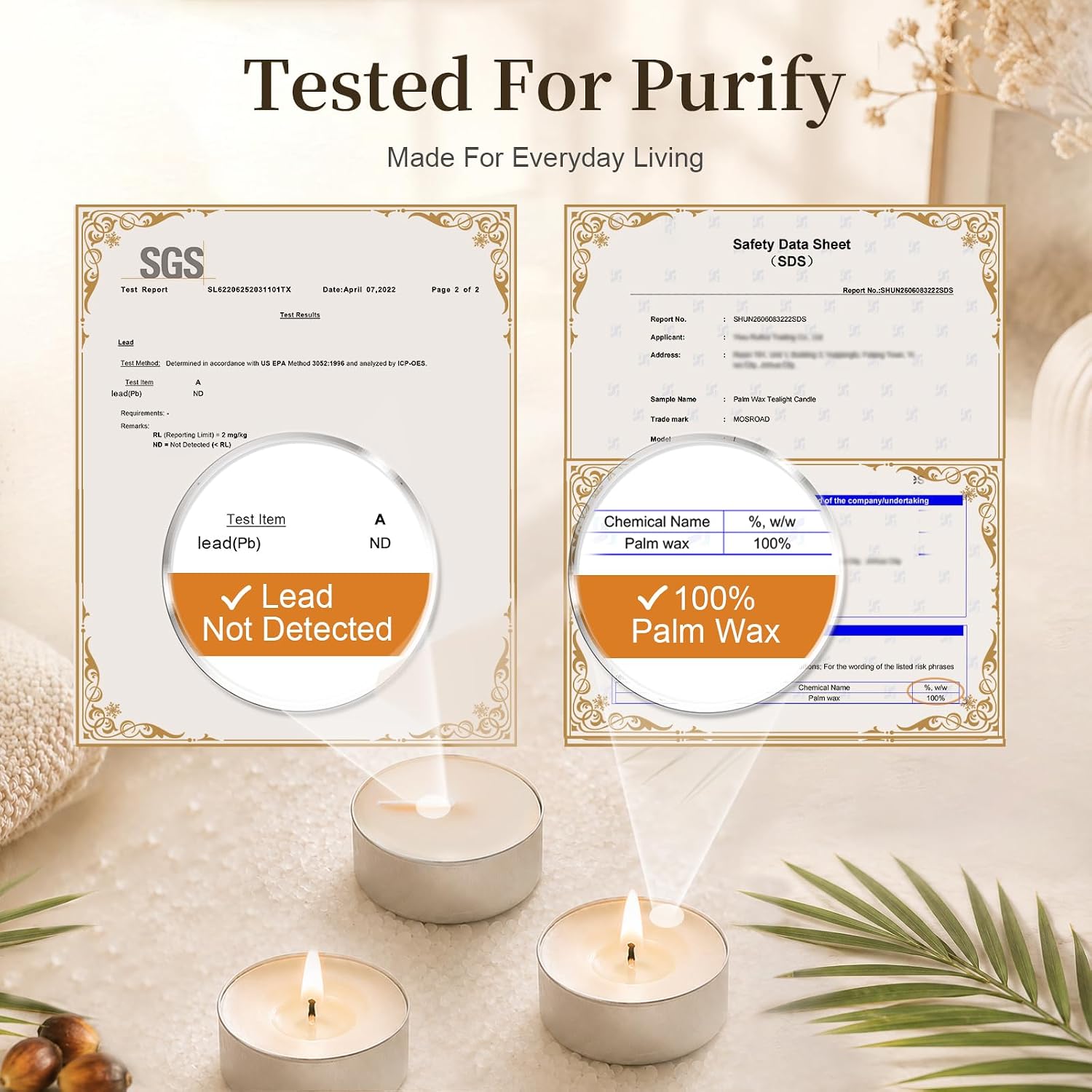 Tea Lights Candles 80 Pack, 4 Hour Palm Wax White Tealight Candle Bulk for Home, Natural Unscented Small Votive for Wax warmer, Smokeless and Dripless Tea Light for Wedding, Shabbat, Emergency