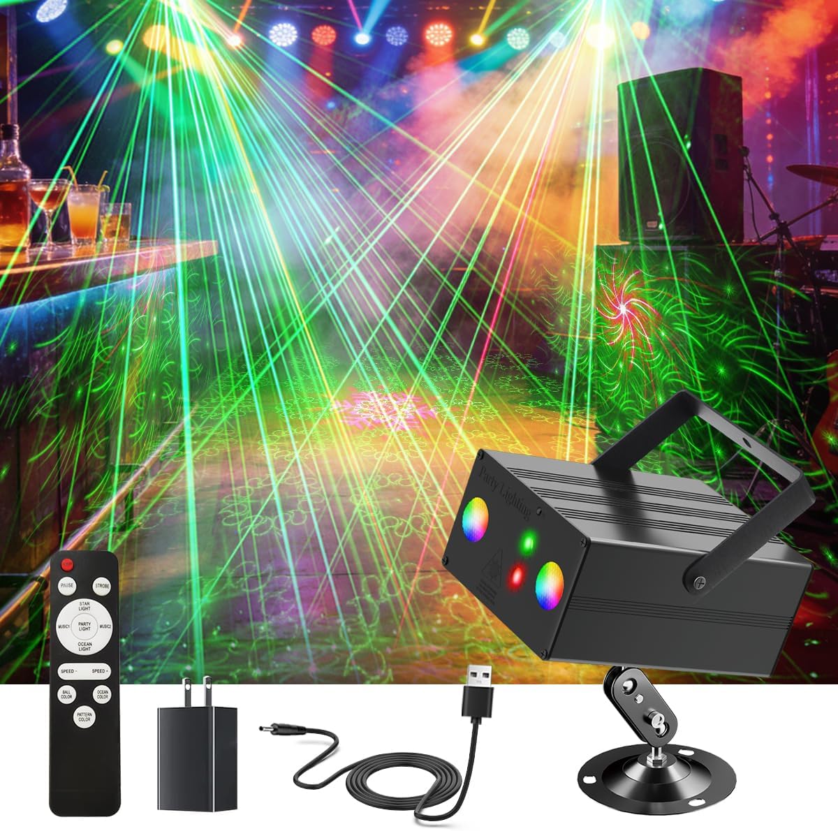 Party Disco Ball Light Dj RGB Strobe Lights LED Projector