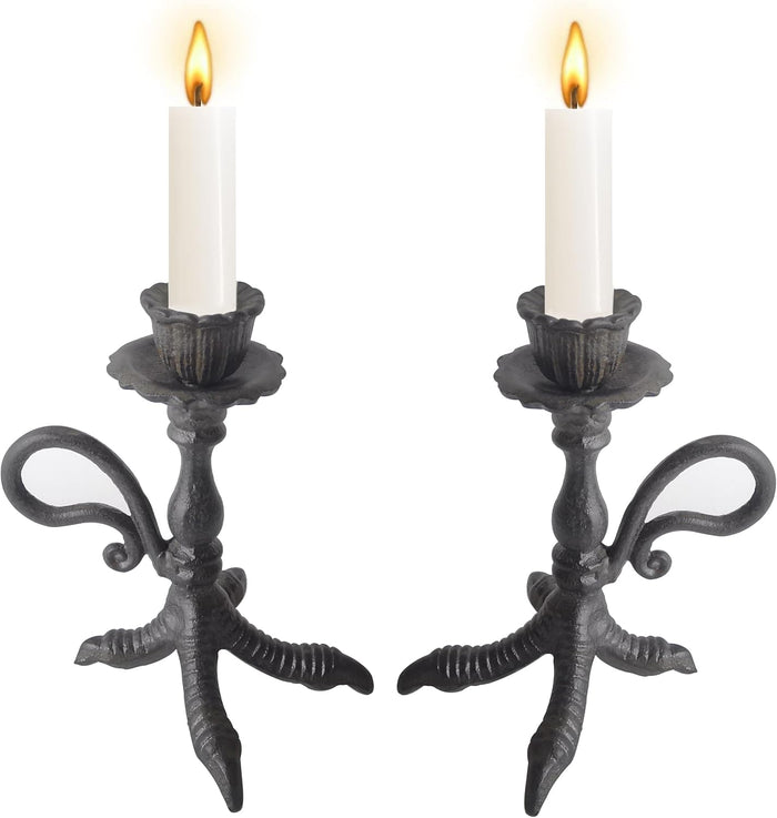 Claw Foot Candlestick Holders - Feet Taper Candle Holders, Black Candlesticker Holders Set 2