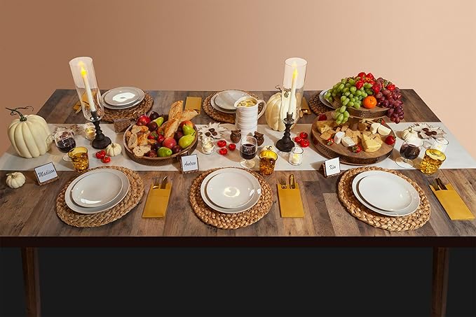 AH American Homestead Paper Dining Table Runner for Party 78 ft = 20 Perforated Table Runners 16” x 48”- Strong, Absorbent, Disposable Linen-Like Table Cover Roll (Mustard Gold)