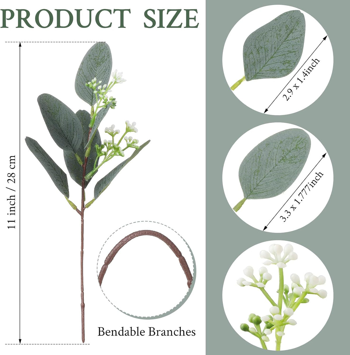 janinka 90 pcs artificial seeded eucalyptus stems mixed shown in use