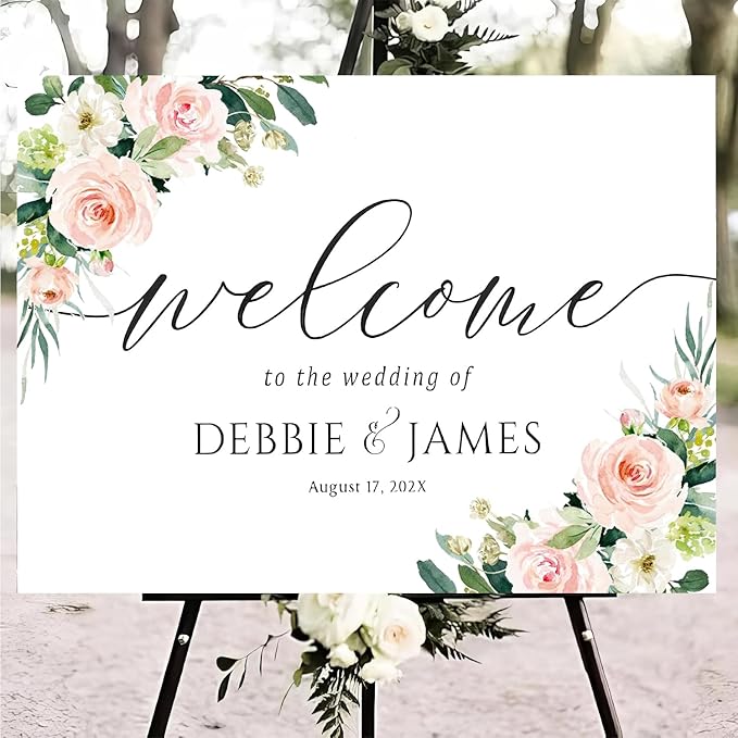 Personalized Wedding Welcome Sign, Welcome To Our Wedding Sign, Blush Pink Wedding Sign, Wedding Welcome Sign, Wedding Sign, Blush Pink Wedding Decor, Blush Pink Wedding Decorations