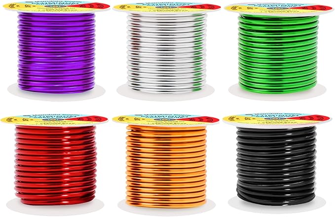 Mandala Crafts 10 Gauge Anodized Aluminum Craft Wire for Jewelry Making - 120 FT Colored Flexible Silver Black Gold Purple Red Kelly Green Wire - Bendable for Bonsai Armature Crafting Sculpting