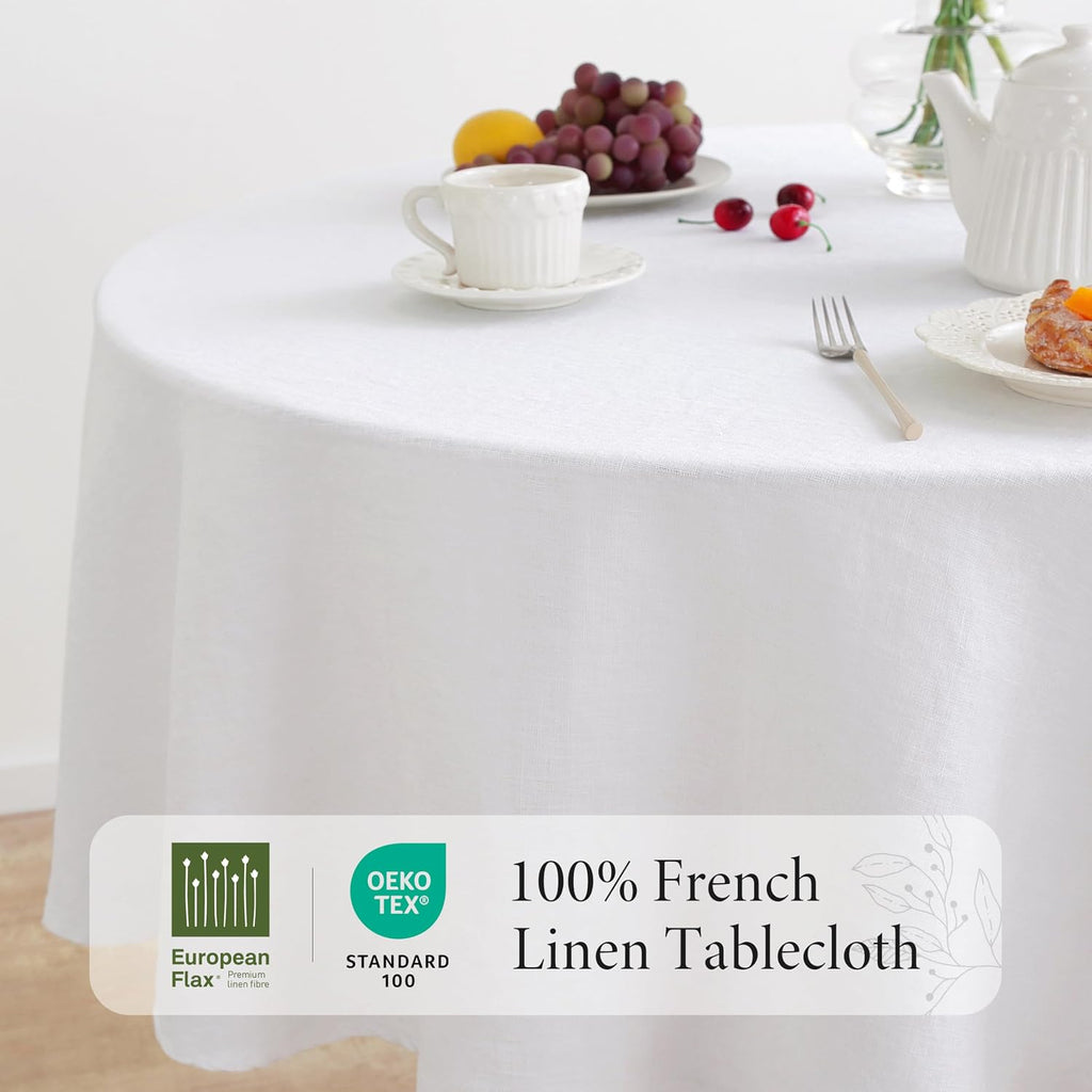 linen world linen tablecloth,100% french linen round tablecloth, package contents