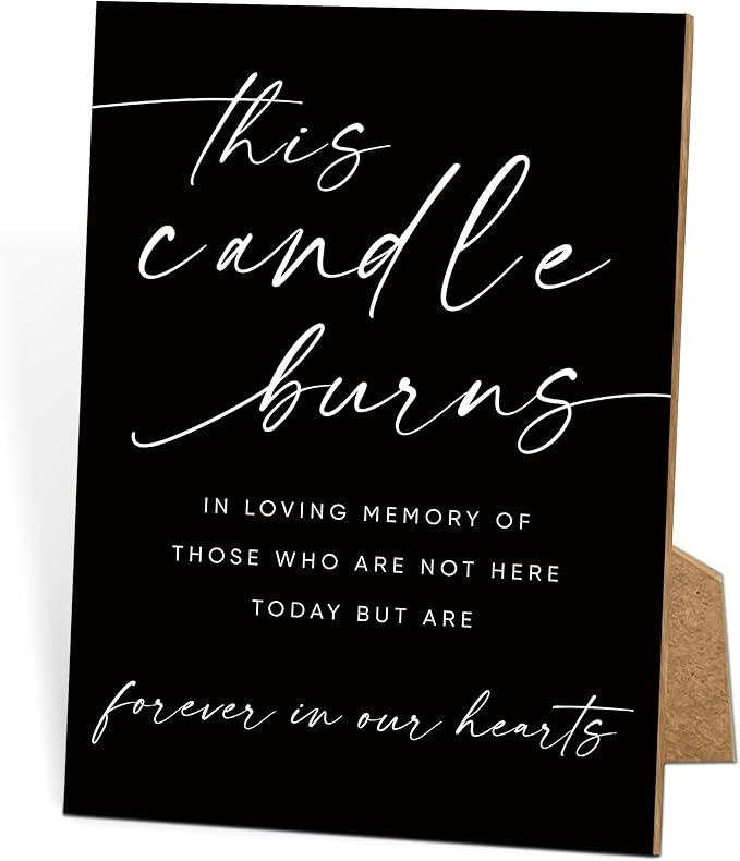 Funeral Sign, 8x11 Black Minimalist Style Loss of Loved One Memorial Sign, In Loving Memory Sign, Funeral Decorations, Wedding Table Decor, Memorial Gifts For Loss of Loved One, Bereavement Gifts -10