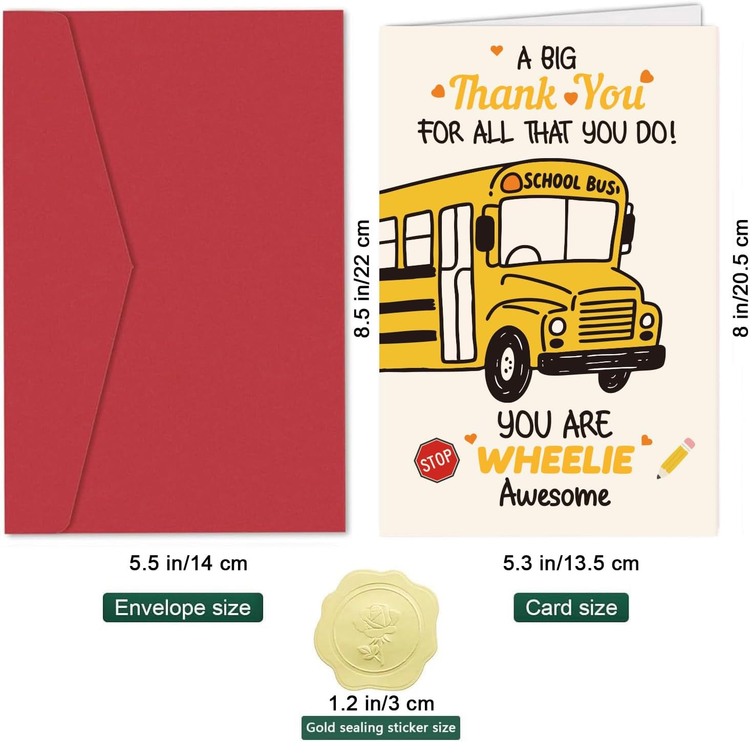 Bus Driver Thank You Card, End of Year Gift, School Bus Driver Appreciate Card, Retirement Gift for Men Women