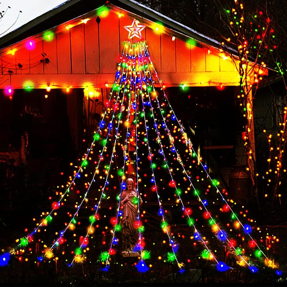 aokudoni outdoor christmas decorations 12.6 ft waterfall christmas, main product view