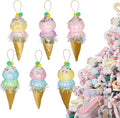 LANGXUN 6pcs Ice Cream Candy Land 2025 Xmas Birthday Party Suppiles Decoration, Hanging Candy Cane Christmas Tree Décor, Christmas Decorative Hanging Ornaments Crafts
