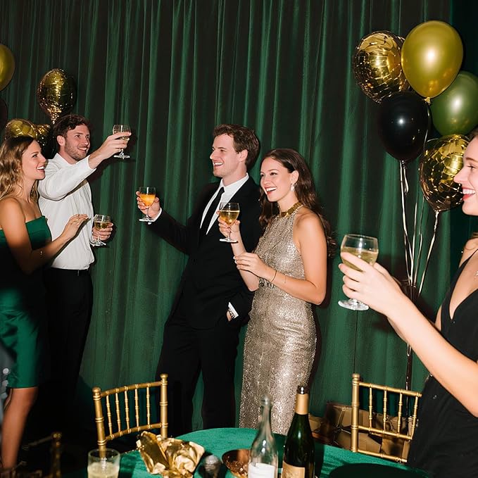 Sugargirl 10x10FT Green Backdrop Curtains Polyester Photo Backdrop Drapes Curtains 2 Panels with Rod Pockets for Party Birthday Wedding Photography Home Decoration