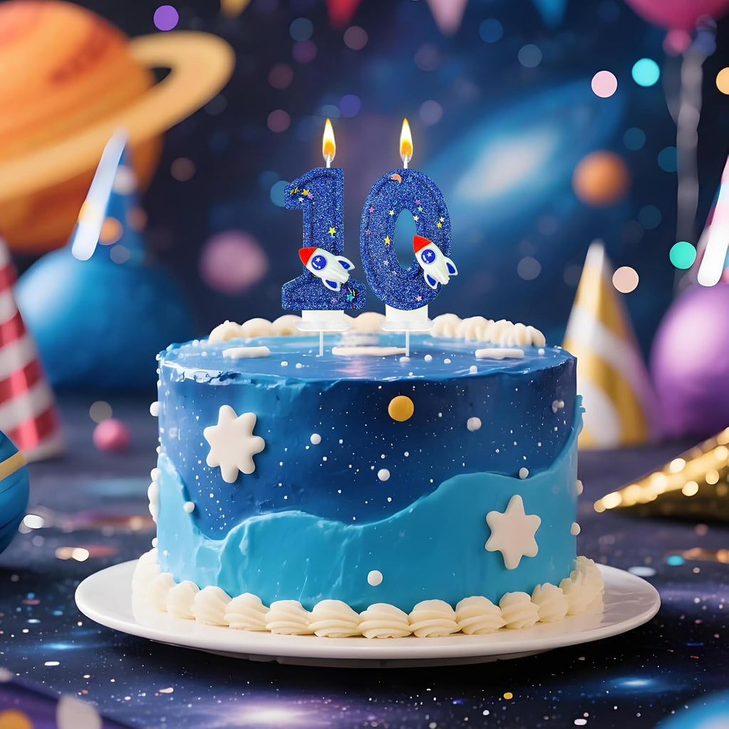 Astronaut Number 1 Birthday Candle for Cake - Space Universe Themed Cake Topper and Party Decoration for Boys, Sparkler for Anniversary Celebrations (Number 1)