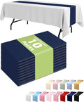 Pureegg Navy Blue Plastic Table Runners - 10 Pack, 14'' x 108'', Water Resistant & Disposable Centerpiece Decorations for Table Cloth, Wedding, Birthday, Holiday, Baby Shower, Party, Home Decor
