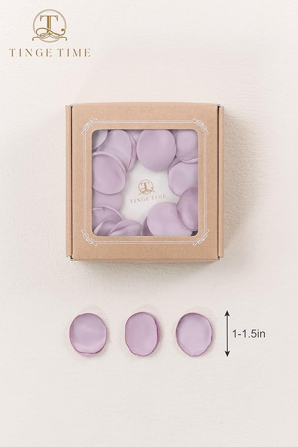 TINGE TIME 200pcs Silk Flower Petals for Wedding, Rose Petals for Decoration, Fake Flower Petals for Bridal Showers, Flower Girl Petals for Anniversaries and Parties (Lavender)